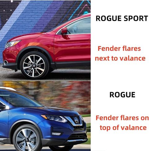 Rogue Wheel Fender Flares Cover - Front Driver and Passenger Sid LH & RH Pair for Nissan Rogue Sport 2.0L 2017 2018 2019 2020 2021, Wheel Housing Molding, Black (2017-2021 Rogue Sport) in Kuwait