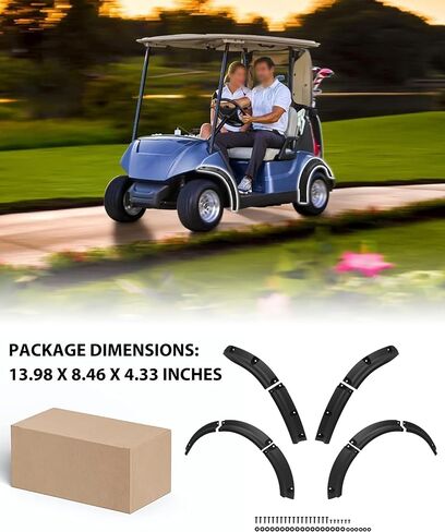Fender Flares for Yamaha Drive2 G29 2017-2025 ملحقات عربة الجولف ، مشاعل العجلات الخلفية الأمامية مجتمعة طواف الطين من أجل Yamaha Drive2 G29 عربات الجولف غير المعدلة in Saudi Arabia