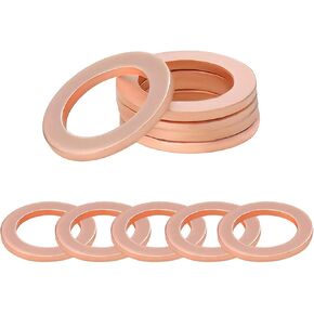 10 PCS Oil Drain Plug Gasket, 14mm Copper Crush Washer Seal Replacement, Automotive Drain Plug Washer Gaskets Compatible with OEM PN Part 007603-014106, Car Accessories in Kuwait