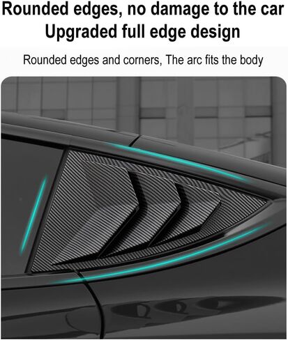 تغطي النافذة الجانبية الخلفية التي تغطى 2021-2025 Tesla Model Y ، فتولى تنفيس الهواء الخلفي ، أيضًا تناسب 2025 طراز Y Juniper ، مواد ABS مع نسيج ألياف الكربون (نمط ألياف الكربون اللامع ، النموذج Y) in Kuwait