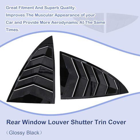 Side Window Louvers Compatible with Model 3 2017-2024 Sport Decoration Accessories Air Vent Scoop Louver Window Scoop Louver Cover Glossy Black（Not for Highland） in Kuwait