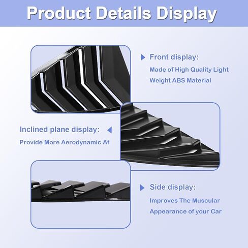 Side Window Louvers Compatible with Model 3 2017-2024 Sport Decoration Accessories Air Vent Scoop Louver Window Scoop Louver Cover Glossy Black（Not for Highland） in Kuwait