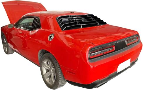 Ikon Motorsports ، Window Counver متوافق مع 2008-2023 Dodge Challenger ، Gloss Black Sun Shade Cover الخلفية الزجاج الأمامي ، 2009 2010 2011 2013 2014 2015 2015 2017 2018 2019 2020 in Kuwait