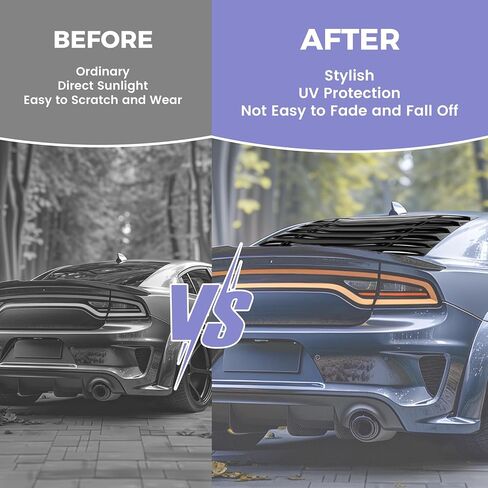 KUAFU Rear Windshield Window Louver Compatible with 2011-2023 Dodge Charger Windshield Sun Shade Cover Anti-Peeping and Sunlight Barrier GT Lambo Style Powder Coated Black in Saudi Arabia