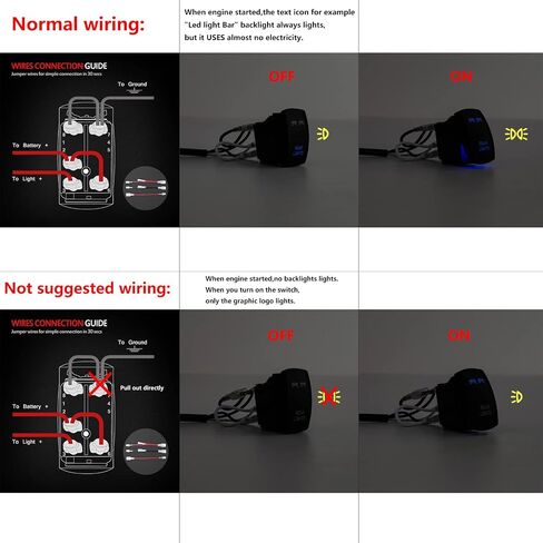 Light Bar Rocker Switch Zombie Lights Blue Backlit 20A 12V ON-Off LED Light Compatible with UTV ATV Polaris Ranger RZR XP Turbo Can Am Commander Maverick X3 in Kuwait
