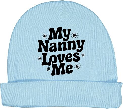 inktastic Nanny Loves Me Grandson Granddaughter Baby Beanie Hat in Saudi Arabia