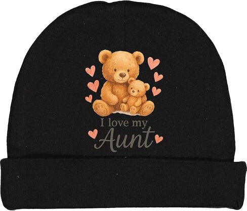 inktastic I Love My Aunt Cute Bear and Hearts Baby Beanie Hat in Saudi Arabia