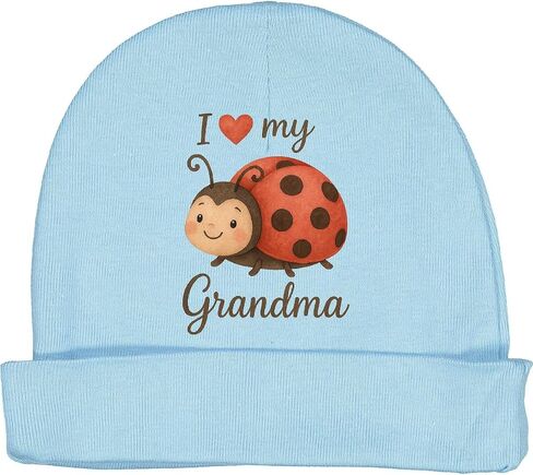 inktastic I Love My Grandma Cute Ladybug Baby Beanie Hat in Saudi Arabia