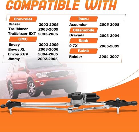 محرك ممسحة الزجاج الأمامي وتجميع الربط المتوافق مع بويك شيفروليه GMC Isuzu Oldsmobile SAAB Models # 401076L ، 15094704 ، 15214343 ، 8152143430 ، 15878429 ، 851076L. in Saudi Arabia