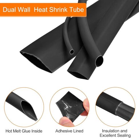 MECCANIXITY Heat Shrink Tubing, 3:1 Ratio 3/4 Inch Diameter 50ft Adhesive Lined Dual Wall Heat Shrink Tube Waterproof Sealed Red in Kuwait