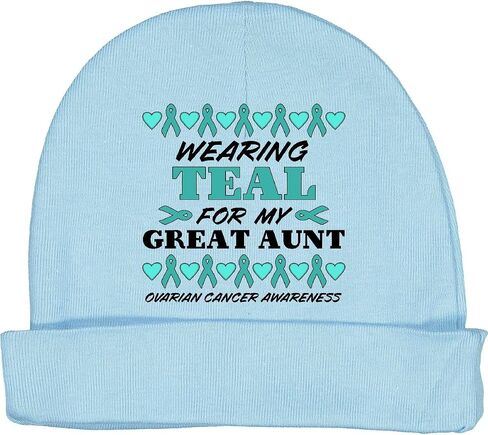 inktastic Wearing Teal for My Great Aunt- Ovarian Cancer Baby Beanie Hat in Saudi Arabia