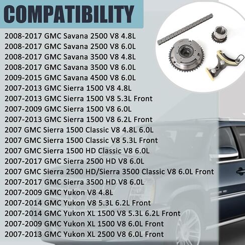 TK3216VVT 3SRH60 Timing Chain Kit Fit for Chevrolet Avalanche Camaro Colorado Express Silverado Suburban Tahoe Cadillac Escalade GMC Canyon Savana Sierra Yukon Hummer 4.8L 5.3L 6.0L 6.2L in Saudi Arabia