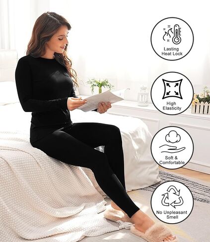 Wirarpa Women's Fleece المبطنة بالملابس الداخلية الحرارية وضعت طبقة قاعدة Johns الطويلة للنساء الشتاء أعلى القاع in Kuwait
