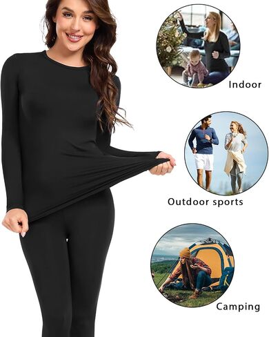 Wirarpa Women's Fleece المبطنة بالملابس الداخلية الحرارية وضعت طبقة قاعدة Johns الطويلة للنساء الشتاء أعلى القاع in Kuwait