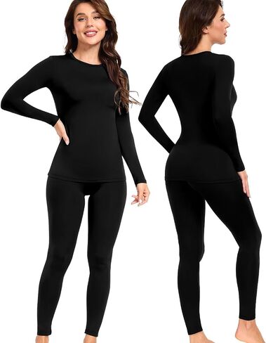 Wirarpa Women's Fleece المبطنة بالملابس الداخلية الحرارية وضعت طبقة قاعدة Johns الطويلة للنساء الشتاء أعلى القاع in Kuwait