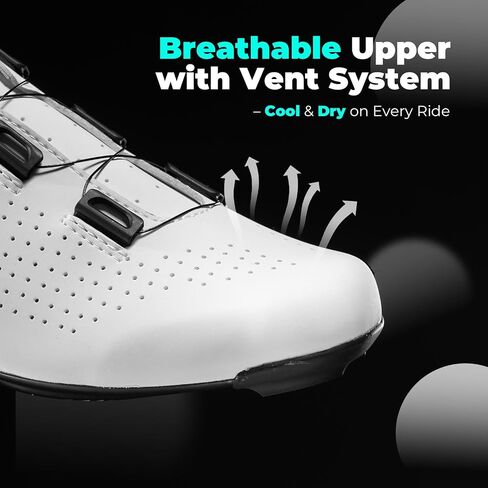 Rockbros Men Cycling Shoes CR5 مع T500 Carbon Fiber Sole ، متوافق مع Peloton & Look Delta/SPD ، وأحذية دراجة خفيفة الوزن قابلة للتنفس in Saudi Arabia