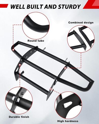 Front Bumper for Polaris Sportsman 450 500 600 700 800 2005-2010 Accessories, Heavy-Duty Combined Brush Guard Black Bumper Guard Protector with Light Bar Bracket in Saudi Arabia