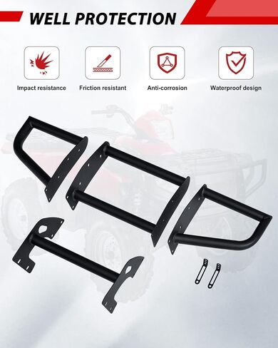 Front Bumper for Polaris Sportsman 450 500 600 700 800 2005-2010 Accessories, Heavy-Duty Combined Brush Guard Black Bumper Guard Protector with Light Bar Bracket in Saudi Arabia