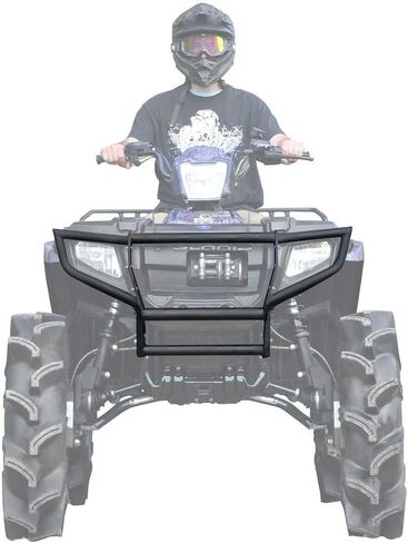 SuperATV Heavy-Duty Front Bumper for Polaris Sportsman 450 / 500 / 600 / 700 / 800 (See Fitment) | Blocks Brush / Debris | Black, Textured Finish | Easy Bolt-On Install | Protects Entire Front End! in Saudi Arabia