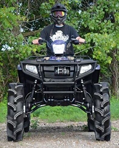 SuperATV Heavy-Duty Front Bumper for Polaris Sportsman 450 / 500 / 600 / 700 / 800 (See Fitment) | Blocks Brush / Debris | Black, Textured Finish | Easy Bolt-On Install | Protects Entire Front End! in Saudi Arabia