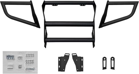 SuperATV Heavy-Duty Front Bumper for Polaris Sportsman 450 / 500 / 600 / 700 / 800 (See Fitment) | Blocks Brush / Debris | Black, Textured Finish | Easy Bolt-On Install | Protects Entire Front End! in Saudi Arabia