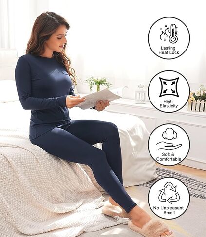 Wirarpa Women's Fleece المبطنة بالملابس الداخلية الحرارية وضعت طبقة قاعدة Johns الطويلة للنساء الشتاء أعلى القاع in Kuwait