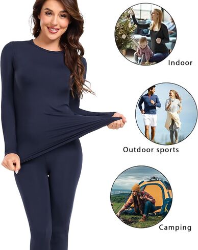 Wirarpa Women's Fleece المبطنة بالملابس الداخلية الحرارية وضعت طبقة قاعدة Johns الطويلة للنساء الشتاء أعلى القاع in Kuwait