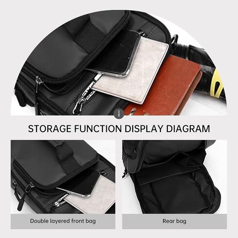 Business Casual Men's Shoulder Bag Solid Color Oxford Canvas Style Sling Bag Crossbody Backpack for Men for Hiking Travel in Saudi Arabia