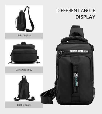 Business Casual Men's Shoulder Bag Solid Color Oxford Canvas Style Sling Bag Crossbody Backpack for Men for Hiking Travel in Saudi Arabia