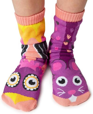 PALS OWL & MOUSE لطيفة غير متطابقة الجوارب غير المنقولة للأطفال الذين تتراوح أعمارهم بين 4-6 سنوات in Kuwait