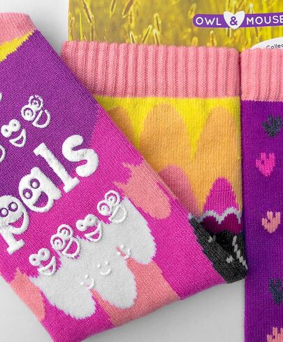 PALS OWL & MOUSE لطيفة غير متطابقة الجوارب غير المنقولة للأطفال الذين تتراوح أعمارهم بين 4-6 سنوات in Kuwait