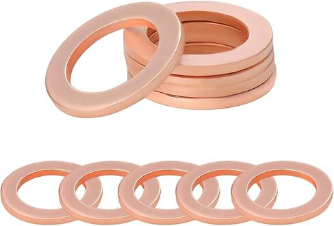 10 PCS Oil Drain Plug Gasket, 14mm Copper Crush Washer Seal Replacement, Automotive Drain Plug Washer Gaskets Compatible with OEM PN Part 007603-014106, Car Accessories in Kuwait