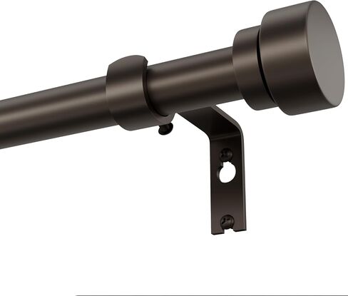 PORTRES Black Heavy Duty Curtain Rods for Windows 72 to 144 Inches Adjustable Length 1" Diameter Curtain Rod with Modern Decorative Finials for Outdoor Farmhouse Bedroom Kitchen Living Room in Saudi Arabia