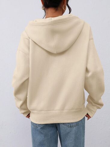 PRETTYGARDEN Women's Half Zip Up Hoodies 2025 Fall Long Sleeve Cropped Pullover Oversized Sweatshirt Fashion Y2K Clothes in Saudi Arabia