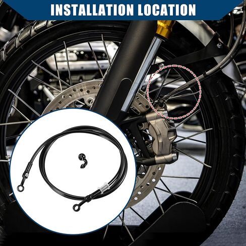Brake Hose Motorcycle Hydraulic Brake Line Oil Hose Pipe Fitting with Banjo/Inner for ATV Motorcycle Motocross/Durable 170cm Length / 1 Set in Saudi Arabia