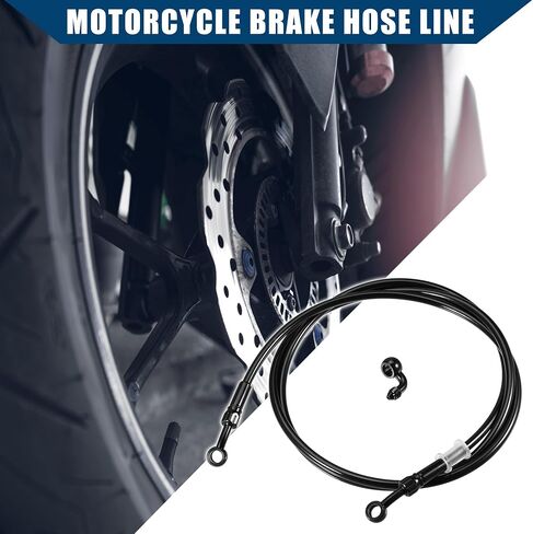 Brake Hose Motorcycle Hydraulic Brake Line Oil Hose Pipe Fitting with Banjo/Inner for ATV Motorcycle Motocross/Durable 170cm Length / 1 Set in Saudi Arabia