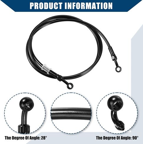 Brake Hose Motorcycle Hydraulic Brake Line Oil Hose Pipe Fitting with Banjo/Inner for ATV Motorcycle Motocross/Durable 170cm Length / 1 Set in Saudi Arabia