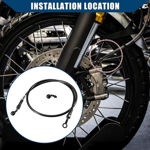 Brake Hose Motorcycle Hydraulic Brake Line Oil Hose Pipe Fitting with Banjo/Inner for ATV Motorcycle Motocross/Durable 100cm Length / 1 Set in Saudi Arabia