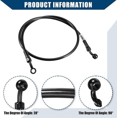 Brake Hose Motorcycle Hydraulic Brake Line Oil Hose Pipe Fitting with Banjo/Inner for ATV Motorcycle Motocross/Durable 100cm Length / 1 Set in Saudi Arabia