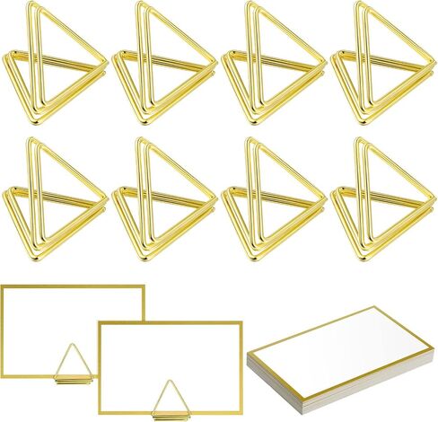 24 Pack Place Card Mostuders 24 Pack Triangle Number Number Pictures Clips Clips Small Table Place Cards with Foil Lorder for Wedding (Gold) in Kuwait