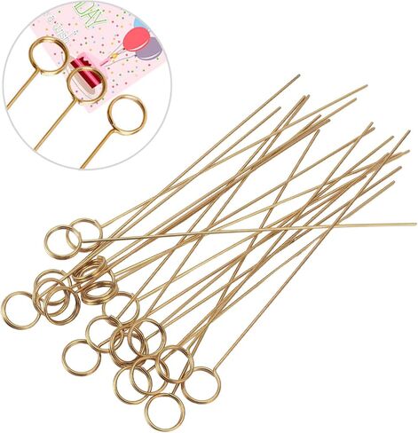 50pcs حامل بطاقة الأسلاك المعدنية الذهبية ، مقاطع مذكرات 6 بوصات ، مقاطع من الأزهار القابلة لإعادة الاستخدام ، مقاطع لالتقاطات لحفل الزفاف ، حامل بطاقة مكان لترتيب الزهور (جولة) in Kuwait