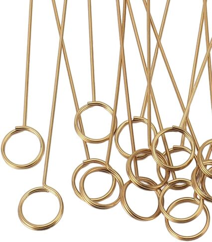 50pcs حامل بطاقة الأسلاك المعدنية الذهبية ، مقاطع مذكرات 6 بوصات ، مقاطع من الأزهار القابلة لإعادة الاستخدام ، مقاطع لالتقاطات لحفل الزفاف ، حامل بطاقة مكان لترتيب الزهور (جولة) in Kuwait
