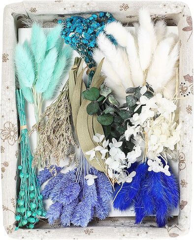 120 Pcs Fall DIY Natural Dried Flower Set Autumn Decoration Bulk Mini Dried Flowers with Stems for Crafts Vase DIY Bouquet, Door Hanging Wreath, Table Centrepieces, Candle (Orange) in Saudi Arabia