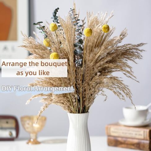 ديكور بامباس العشب ، باقة زهرة مجففة لديكور بوهو الغربي ، زهور مزرعة ريفي للمنزل البوهيمي ، غرفة نوم ، غرفة معيشة ، مركبات زفاف مركزية (بوكيه أ) in Kuwait