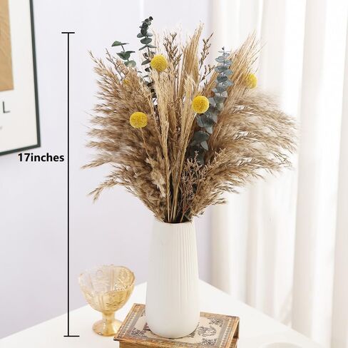 ديكور بامباس العشب ، باقة زهرة مجففة لديكور بوهو الغربي ، زهور مزرعة ريفي للمنزل البوهيمي ، غرفة نوم ، غرفة معيشة ، مركبات زفاف مركزية (بوكيه أ) in Kuwait