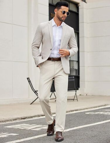 COOFANDY Mens Casual Chino Pants Elastic Waist Lightweight Trousers Classic-Fit Business Dress Pants with Pockets in Kuwait