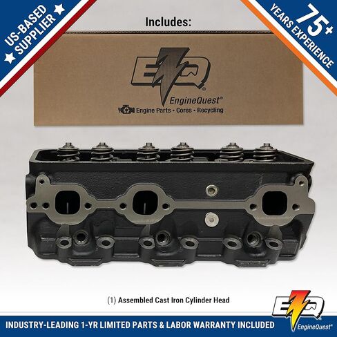 GM 4.3L V6 Cylinder Head | تصميم Vortec | الحديد الزهر العاري | يحل محل #12557113 | تم تجميعها مع الصمامات والينابيع in Kuwait