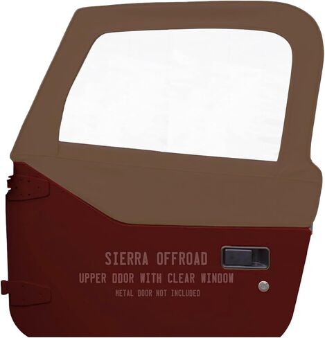 Sierra Offroad TOP TOP من 1988 إلى 1995 Jeep Wrangler YJ - Spice ، Denim Vinyl - 2 Door Jeep Top مع نوافذ ملونة من البلاستيك الخلفية - استبدال الدقة الدقيقة - مع جلود الباب العلوي in Kuwait