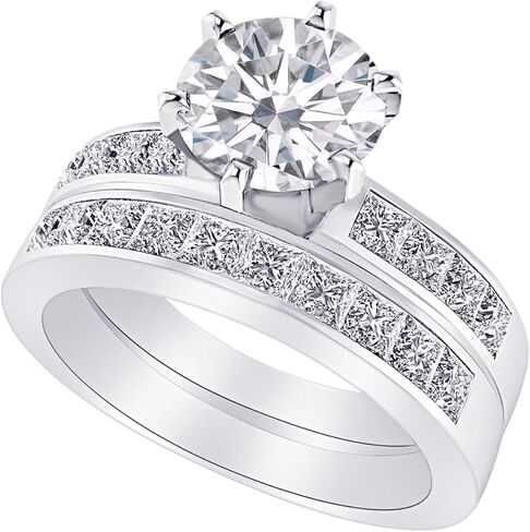 1-8 Carat (ctw) White Gold Round Cut LAB GROWN Diamond She Is A Ten Wedding Bridal Set (Color E-F Clarity VS1-VS2) in Saudi Arabia