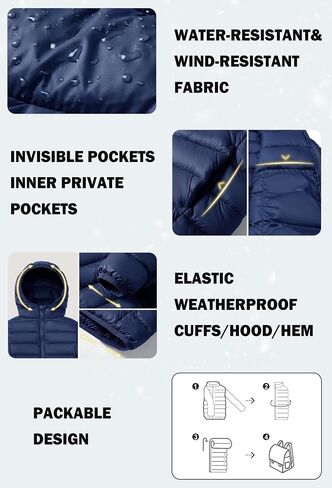 maoo garden Girls Boys Winter Puffer Jacket Big Kids Faux-Down Lightweight Packable Water-Resistant Coat in Saudi Arabia